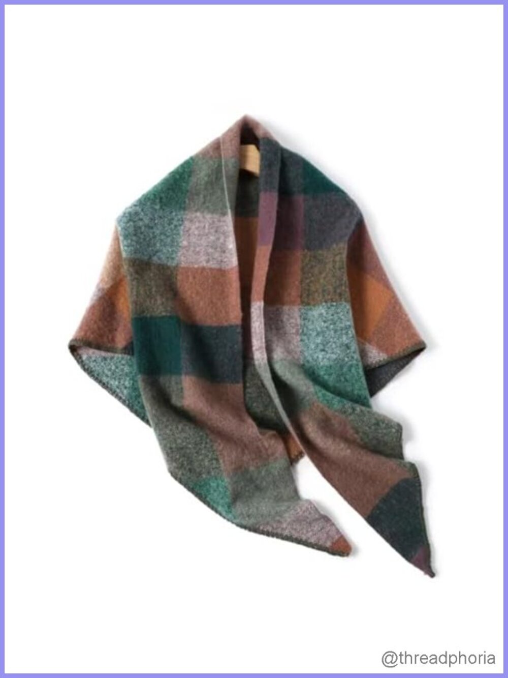 Oversized Plaid Triangle Scarf Shawl Wrap Soft Cozy Winter Fashion